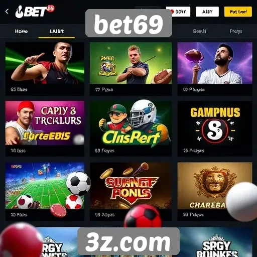 Variedade de jogos disponíveis no bet69